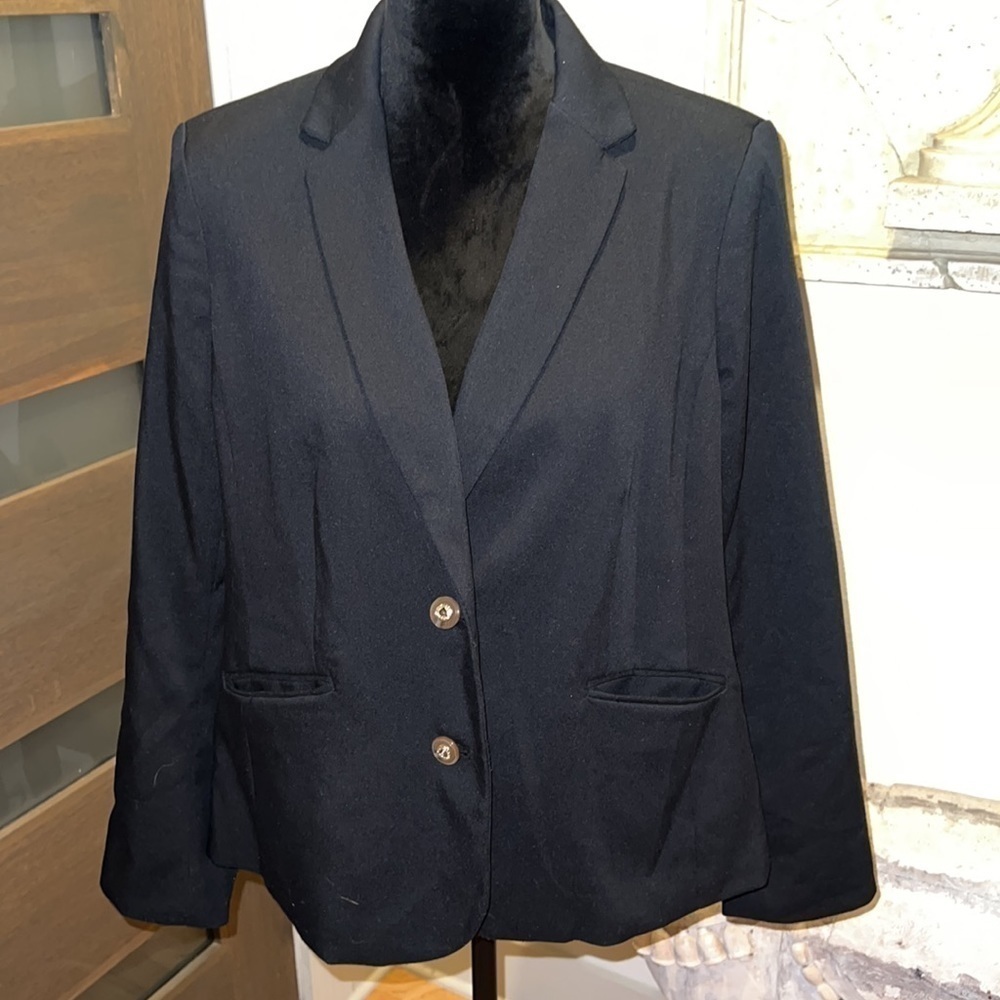 Charter Club black suit jacket Sz 14 polyester cotton blend